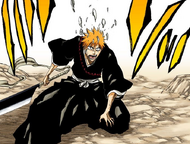 Ichigo fails to maintain his mask for more than a split-second.