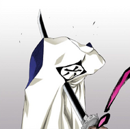 Byakuya uses Utsusemi, leaving only his haori behind.