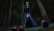 Ichigo stands over the defeated Reigai.