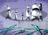 Grimmjow and his Fracción perform Pesquisa to search for their targets.