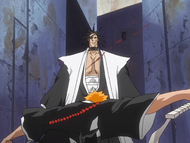 Ichigo succeeds in cutting Kenpachi.