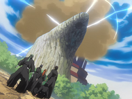 Uryū and his friends watch the activation of Ichigo's Bankai.