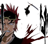 Ichigo attacks Renji faster than he can react.