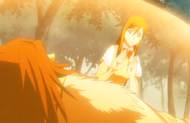 Orihime heals Muramasa.