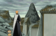 Ichigo and Kon see a mountain of solidified ooze.