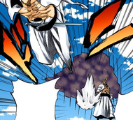 Yammy is startled when Grimmjow leaves in search of Ichigo.