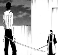 Byakuya and Shūkurō Tsukishima face off.