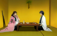 Amagai drinks with Kyoraku