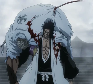 Kenpachi abattant plusieurs membres du Vandenreich.