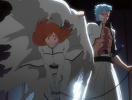 Grimmjow brings Orihime to heal Ichigo.