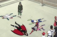 Kon is put to sleep along with everyone else.