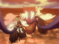Kyōraku & Ukitake destroy the Sōkyoku.
