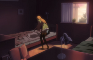 Orihime tucks Yuzu and Karin into bed.