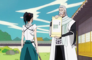 Ginrei explains kenseikan to Byakuya.