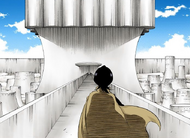 Rukia reaches Aaroniero Arruruerie's palace.