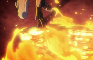 Bazz-B uses Burner Finger 3 to turn the floor into lava.