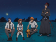 Uryū and his friends discuss their next step.