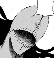 Tōsen's mask splitting and revealing a gaping maw.