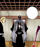 Byakuya Kuchiki orders Izuru and Hinamori to throw Renji in a cell for his defeat.