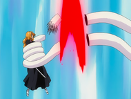 Two of Luppi's tentacles are severed by Kamisori, Benihime.