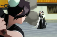 Hitsugaya prevents "Momo" from cutting down the Reigai.