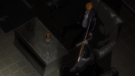 Ichigo in Xcution's hideout listening to Ginjō explain about Fullbring.