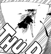 Orihime catches an injured Ichigo.