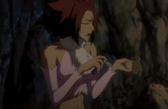 Haineko sprays perfume on herself.