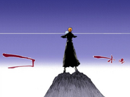 Ichigo prepares to use Ganju's method for barrier generation.