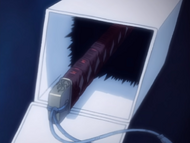 Ichigo finds his Zanpakutō handle in a box.