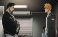 Isshin confronts Ichigo in his Shinigami form.