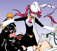 Riruka protects Rukia and Ichigo.