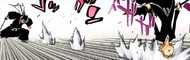 Ichigo is sent flying after Isshin uses Chōhigezutsuki on him.