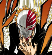 Ichigo dons his Hollow mask at Dordoni's request.