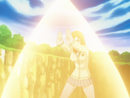 Orihime prepares Santen Kesshun once more.