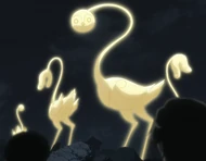 Lille's remnants reform as flamingo-like birds.