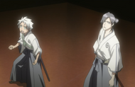 Hitsugaya tries to object to the Central 46's decision.