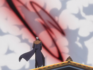 Kariya sees a Getsuga Tenshō hurtling toward him.