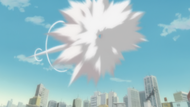 Wonderweiss's final blow creates a giant shockwave.