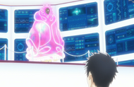 Mayuri explains the 72-layer barrier between the Seireitei and the Soul King Palace to Akon.