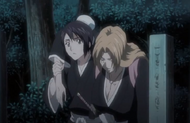 Hinamori holds Rangiku up.