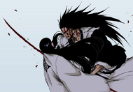 Unohana is fatally wounded by Kenpachi.