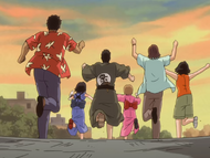 Mizuiro, his friends, and Ichigo's family run off to the fireworks festival.