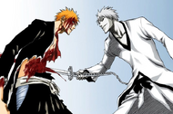 Zangetsu grabs his sword after impaling Ichigo with it.