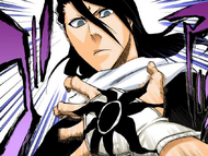 Byakuya sees his hand moving against his will toward his own throat.