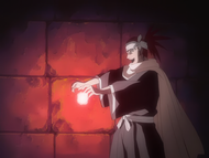 Renji attempts to use Hadō #31. Shakkahō to create a light source.