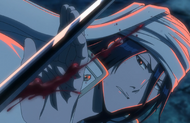 Byakuya's Zanpakutō cuts into his hand after being possessed by The Love.