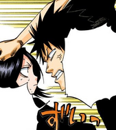 Kaien berates Rukia Kuchiki for her meek greeting.