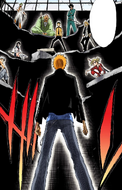 Love stands before Ichigo Kurosaki with the other Visored.