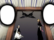 Hitsugaya and Rangiku are informed of the change in Rukia Kuchiki's execution date.